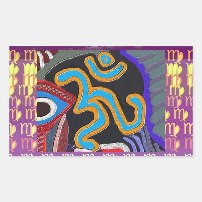 Adesivo Retangular OM Mantra - 108 vezes cantando em meditação (Frente)