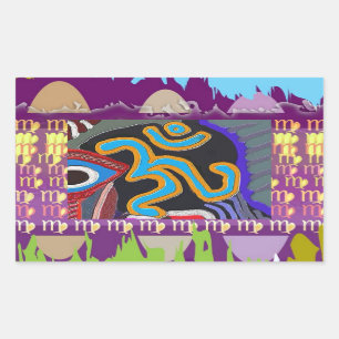 Adesivo Retangular OM Mantra - 108 vezes cantando em meditação