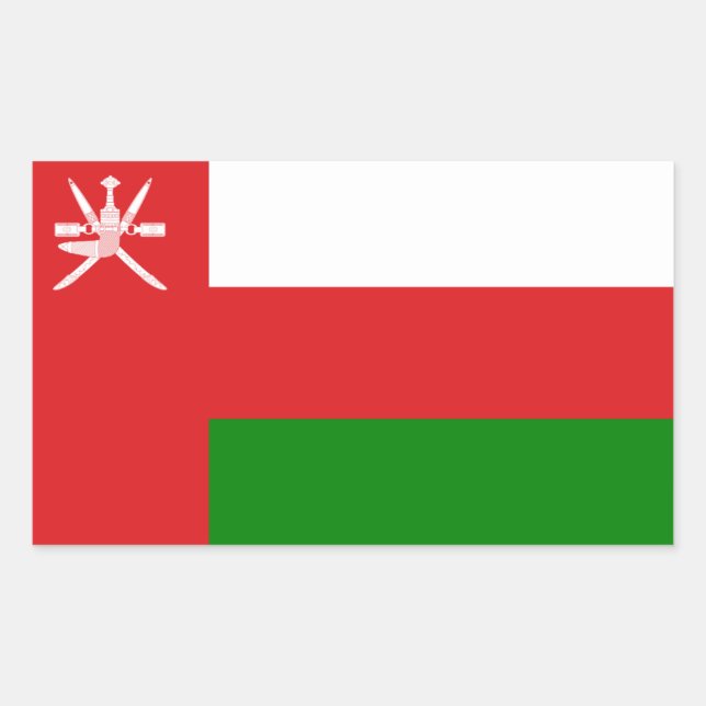 Adesivo Retangular Omani Flag, Flag of Oman (Frente)