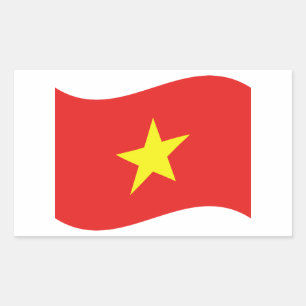 Adesivo Retangular Onda da bandeira de Vietnam