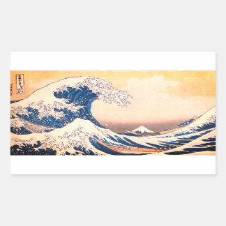 Adesivo Retangular Onda do Excelente - Arte japonesa