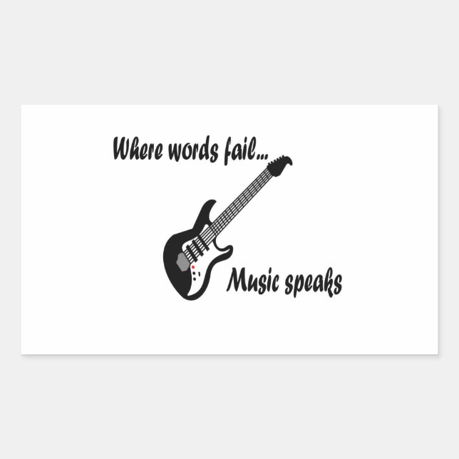 Adesivo Retangular Onde as palavras falham, a música fala (Frente)
