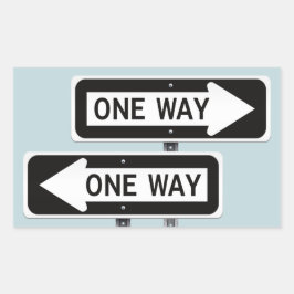 Adesivo Retangular One way sign