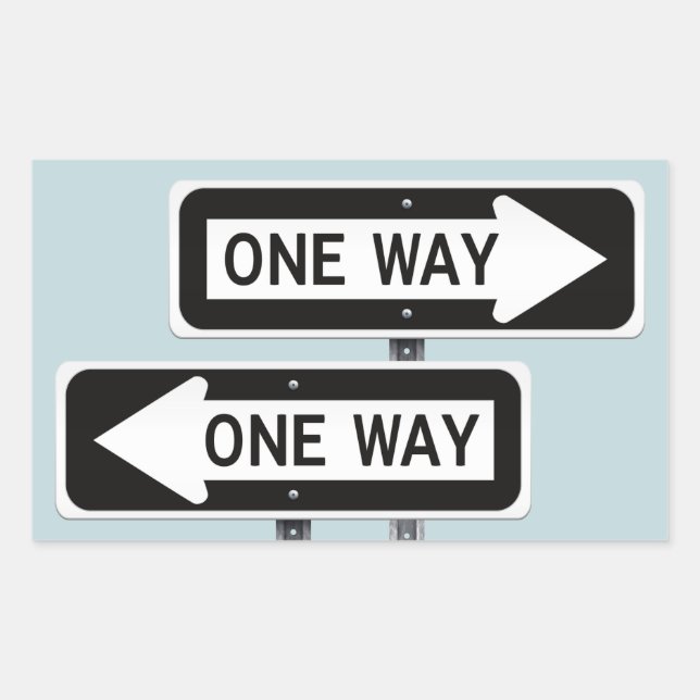 Adesivo Retangular One way sign (Frente)
