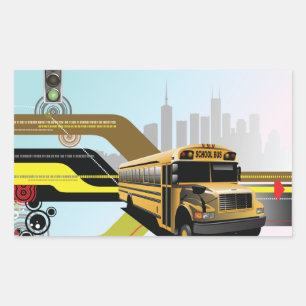 Adesivo Retangular Ônibus Escolar da Cidade Cibernética