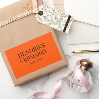 Adesivo Retangular Op Maat Vrijmarkt-sticker | Oranje en Zwarte - 