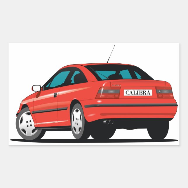 Adesivo Retangular Opel Calibra traseira vermelha (Frente)