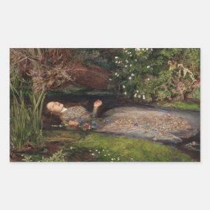 Adesivo Retangular Ophelia por John Everett Millais