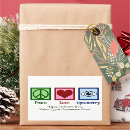 Adesivo Retangular Optomestrista Personalizado do Peace Love