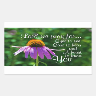 Adesivo Retangular Oração para que os olhos a ver e as orelhas