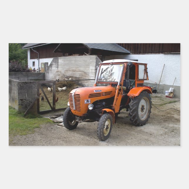 Adesivo Retangular Orange Steyr Trator KL II (Frente)