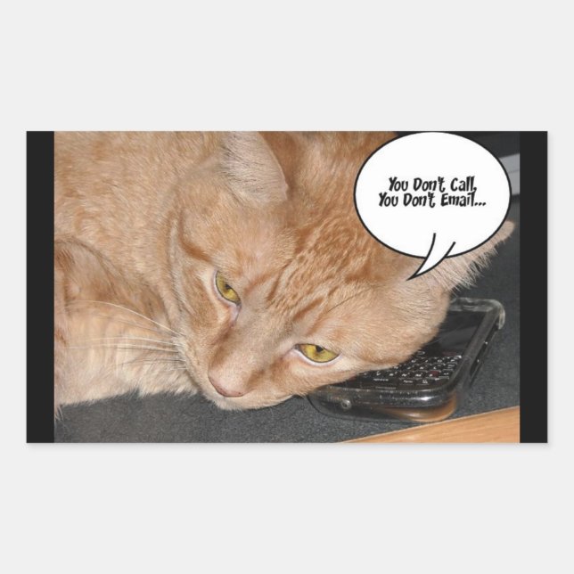 Adesivo Retangular Orange Tabby Cat Humor/Telefone Celular (Frente)