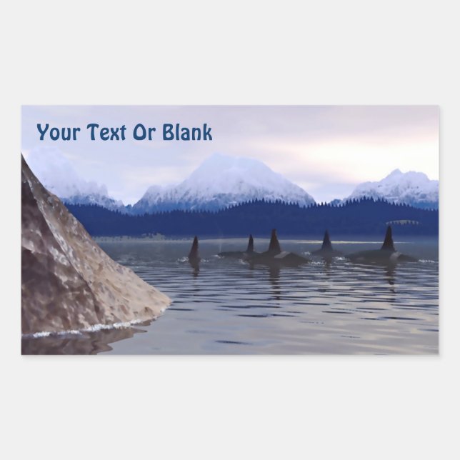 Adesivo Retangular Orca de Água Escura (Frente)