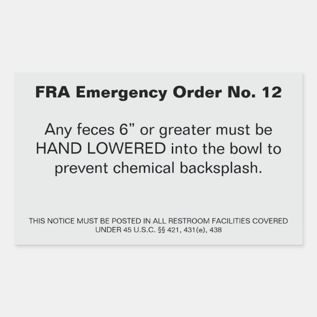 Adesivo Retangular Ordem de FRA (Frente)