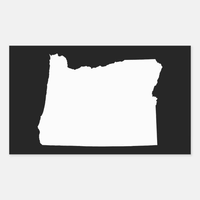 Adesivo Retangular Oregon em Branco e Preto (Frente)