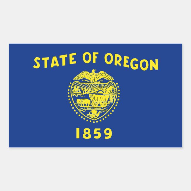 Adesivo Retangular Oregon State Flag, Estados Unidos (Frente)