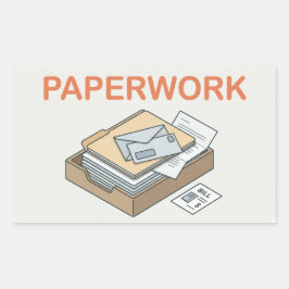 Adesivo Retangular Organizador de Pilha de Destino ADHD Papelada
