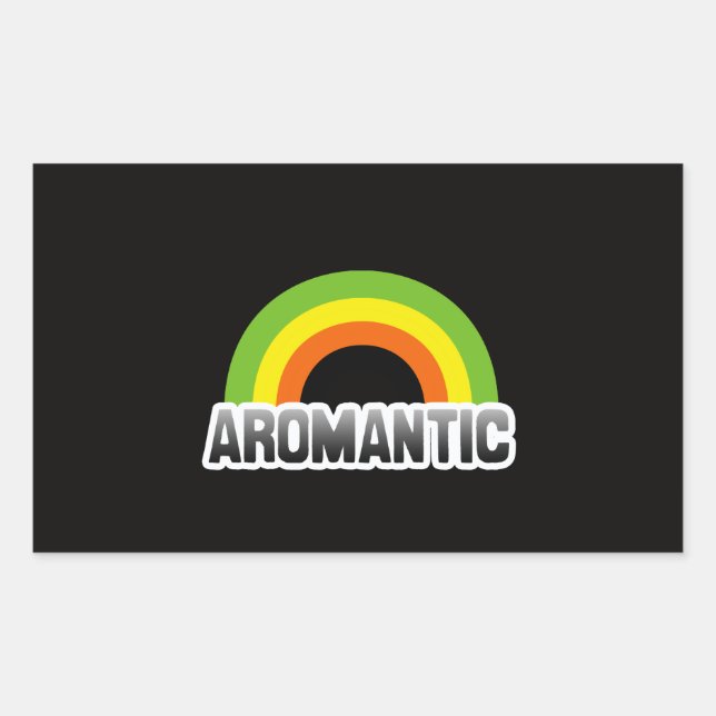 Adesivo Retangular Orgulho Aromântico (Frente)