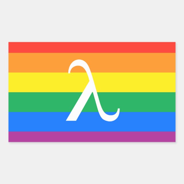 Adesivo Retangular Orgulho LGBT e Ativismo Lambda (Frente)