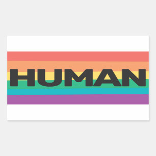 Adesivo Retangular Orgulho LGBTQ Bandeira arco-íris humana