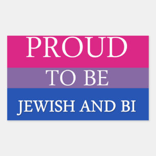 Adesivo Retangular Orgulhoso ser judaico e Bi