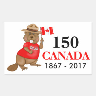 Adesivo Retangular Orgulhoso Vinho Canadiano 150 Aniversário