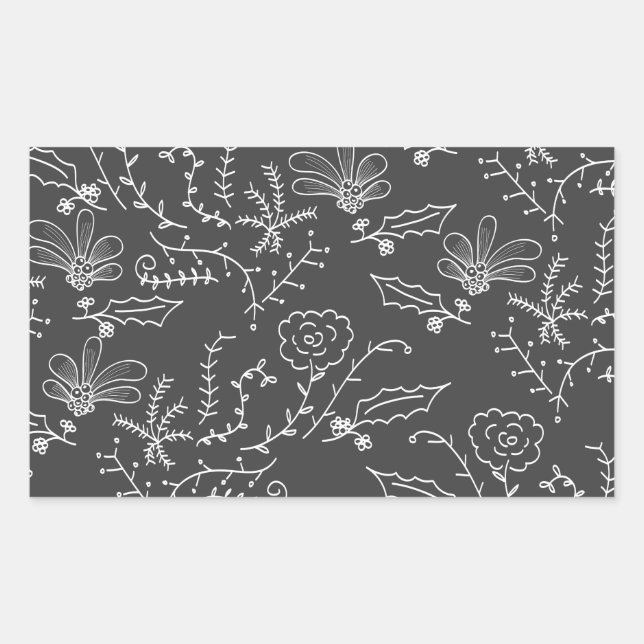 Adesivo Retangular ornamentos de férias (Frente)