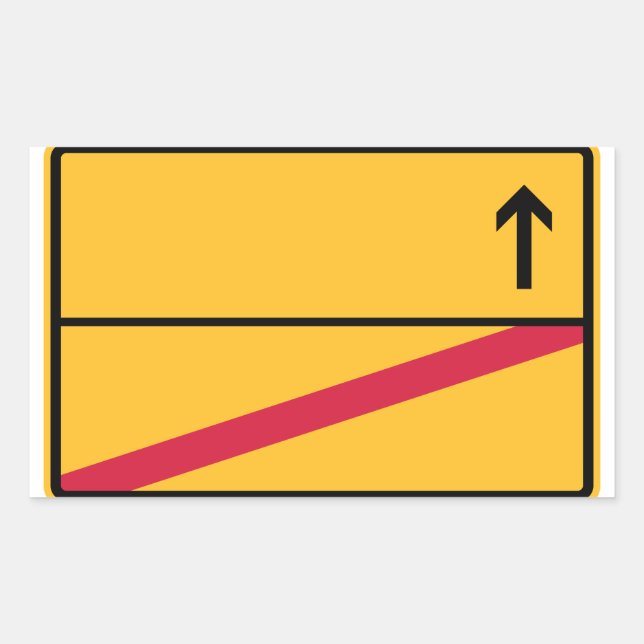 Adesivo Retangular Ortsschild alemão, saídas de lugar (Frente)