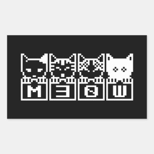 Adesivo Retangular OS GATOS de 8 bits M30W