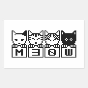 Adesivo Retangular OS GATOS de 8 bits M30W