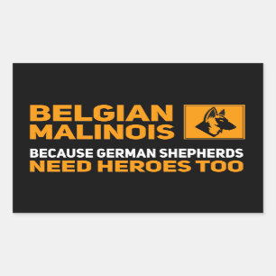 Adesivo Retangular Os German shepherd Malinois Belgas Também Precisam