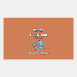 Adesivo Retangular Os Milagres Acontecem. Dia Mundial do Cancer.