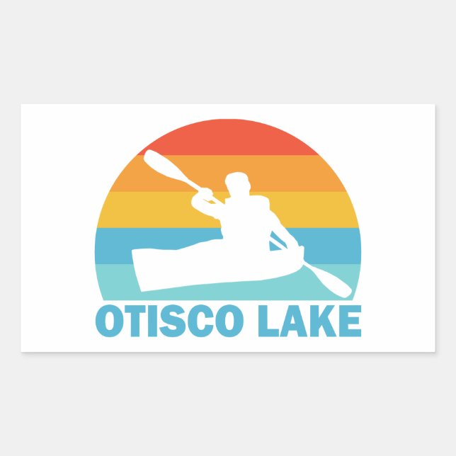 Adesivo Retangular Otisco Lake New York Kayak (Frente)