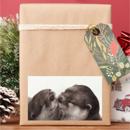 Adesivo Retangular Otters Pintados à Mão - Momento Mais Tender Arte S