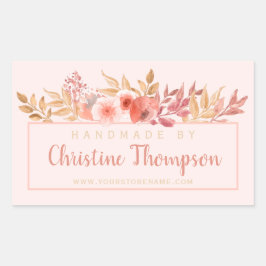 Adesivo Retangular Ouro De Pêssego Chic Falso Feita Por