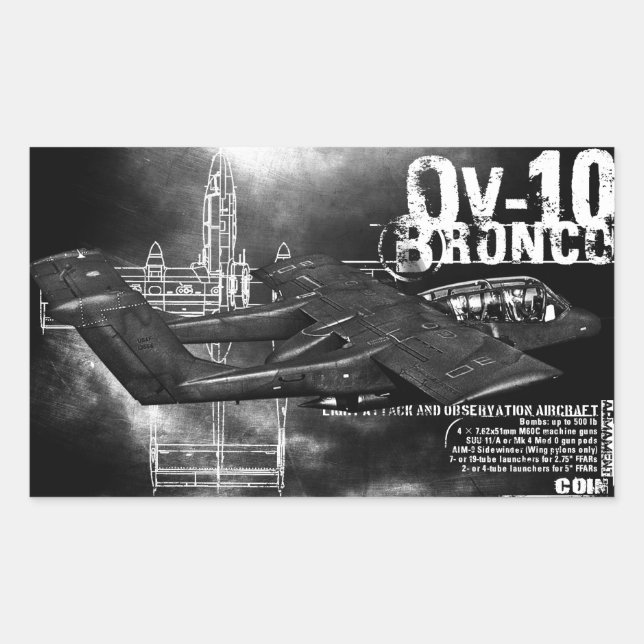 Adesivo Retangular OV-10 Bronco (Frente)