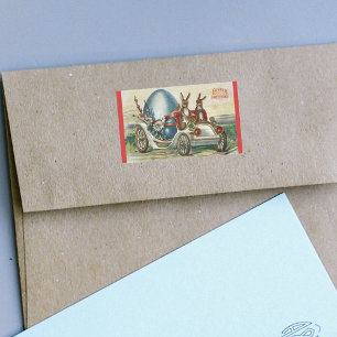 Adesivo Retangular Ovo do carro antigo dos coelhos dos cumprimentos