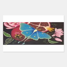 Adesivo Retangular Pacote Pomegranato e Luna Moth Fine Art Stick 4