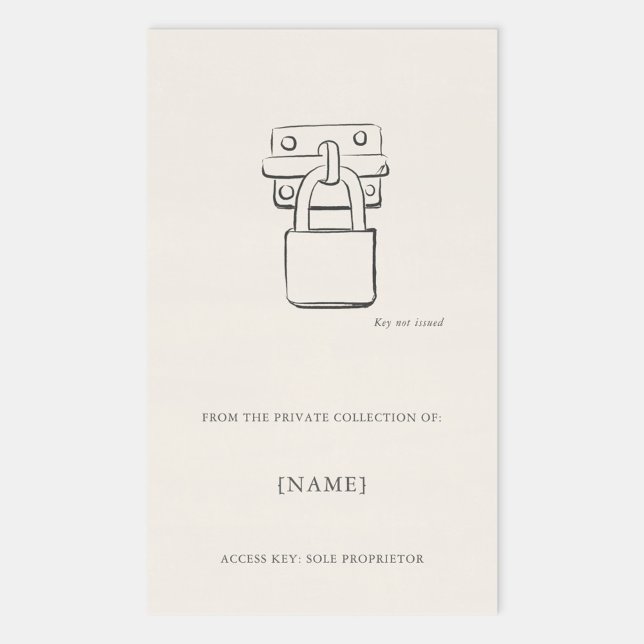 Adesivo Retangular Padlock Ex Libris Bookplate -Library Label  (Criador carregado)