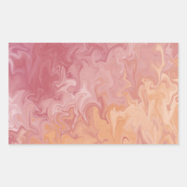 Adesivo Retangular Padrão Abstrato de Mármore Líquido Laranja