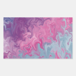 Adesivo Retangular Padrão Abstrato de Mármore Líquido Laranja