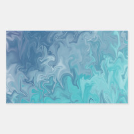 Adesivo Retangular Padrão Abstrato de Mármore Líquido Laranja