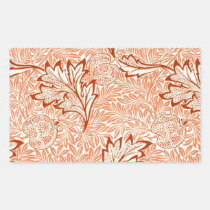 Adesivo Retangular Padrão Botânico Vintage de Maçã de William Morris