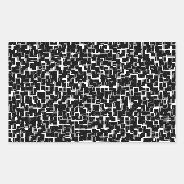 Adesivo Retangular Padrão branco preto da câmera digital (Frente)