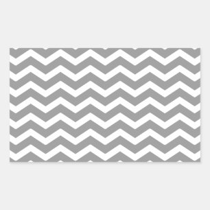 Adesivo Retangular Padrão Chevron Branco da Cinza Cinza