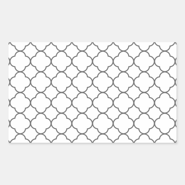 Adesivo Retangular Padrão Clássico de Quatrefoil (Frente)