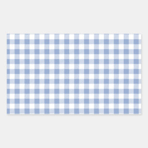 Adesivo Retangular Padrão clássico Gingham azul verificado