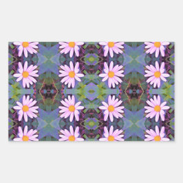 Adesivo Retangular Padrão da flor da margarida rosa retrorreflectora