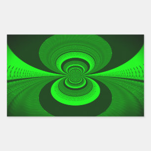 Adesivo Retangular Padrão de caleidoscópio verde brilhante abstrato