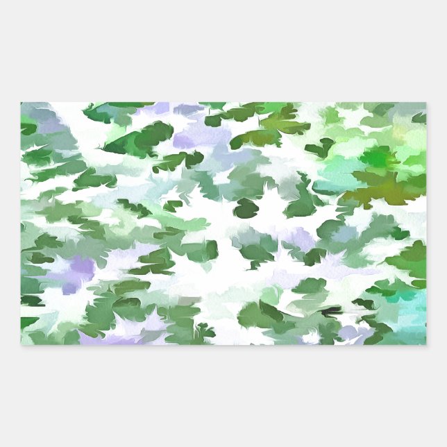 Adesivo Retangular Padrão de Camuflagem Verde e Malva (Frente)